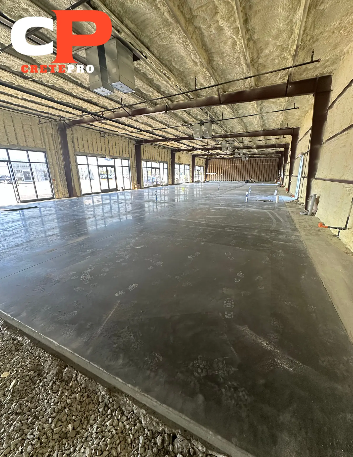 Commercial polished slab and foundation